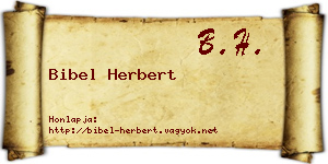 Bibel Herbert névjegykártya
